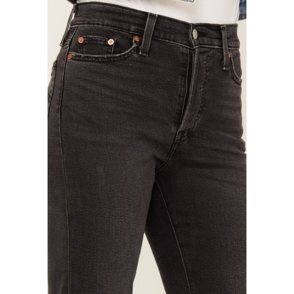 Levi's Women's Wedgie Straight Stretch Denim Jeans Size 25 in Black Sprout - Picture 2 of 16